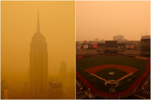 如同世界末日！紐約「橘色霧霾壟罩」成全球空氣品質最差都市