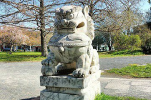 德國波茨坦公園石獅子刻花蓮英文 追查身世之謎