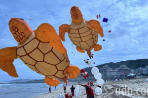 北海岸國際風箏節登場 海龜、台灣藍鵲、石門肉糉爭豔