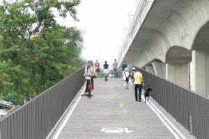 中市潭子環中東路自行車跨橋今開工 預計2025年完工