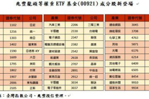 兆豐龍頭等權重ETF成分股新登場 掌握台股走揚